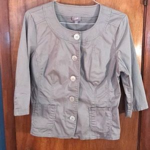 Grey thin cotton jacket. Dress up any work day.